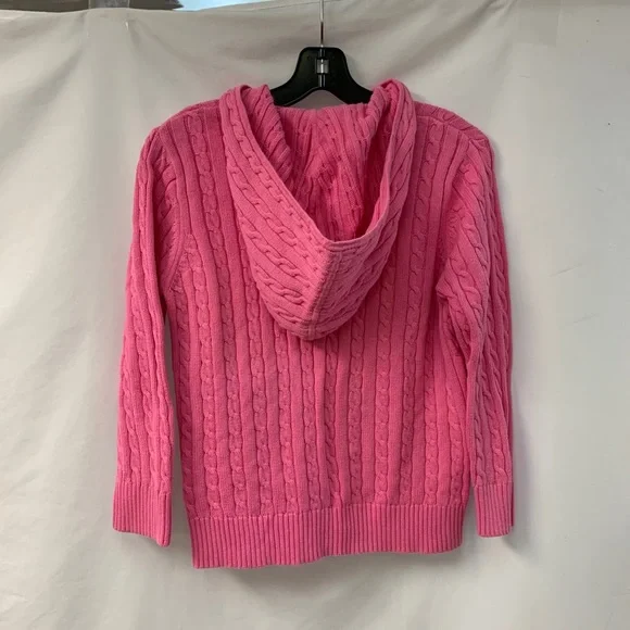 Lilly Pulitzer Pink Cable Knit 3/4 Sleeve Cardigan Size Large - Picture 3 of 5